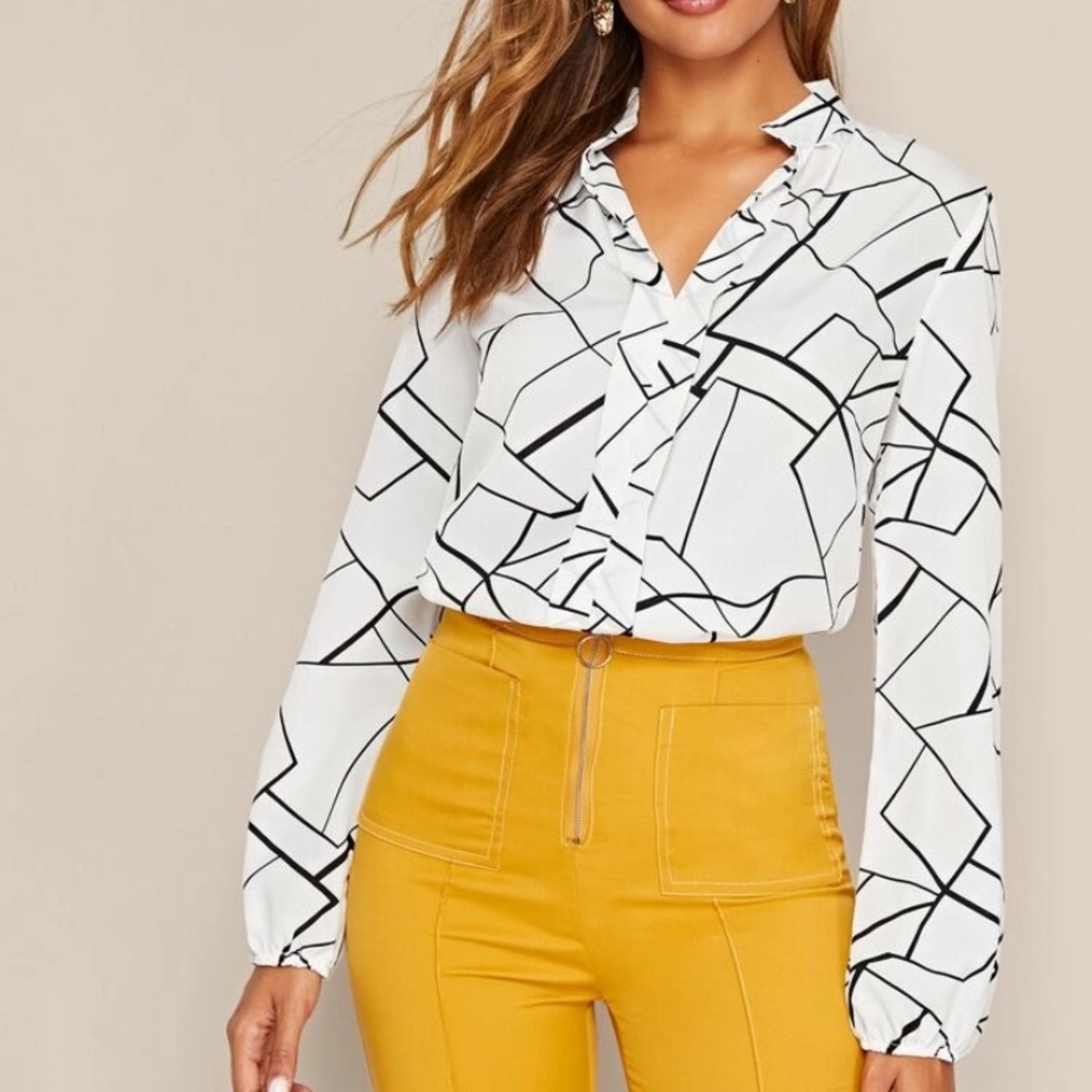 Geo Print Blouse